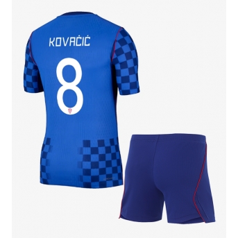 Billige Fotballdrakt Kroatia Mateo Kovacic #8 Replika Bortedraktsett Barn VM 2026 Kortermet (med bukser)